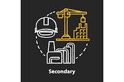 Secondary chalk concept icon