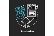 Production chalk concept icon
