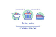Tertiary sector concept icon