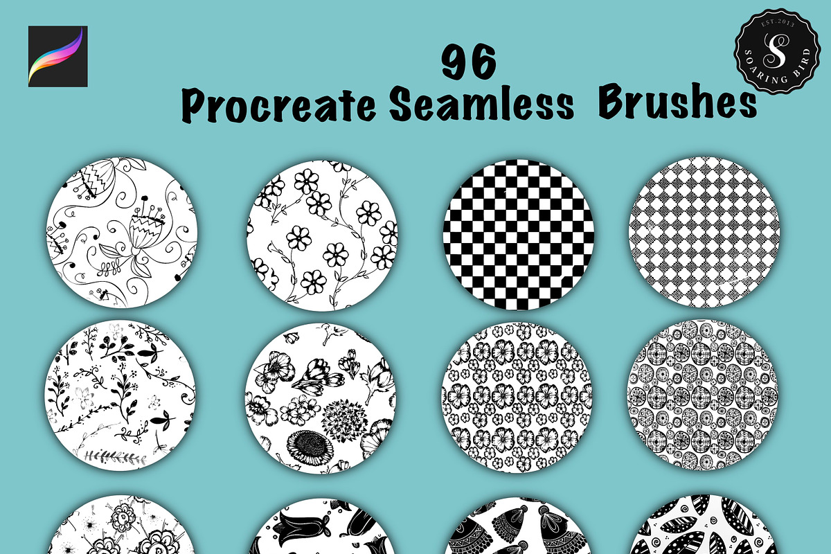96 Seamless Procreate Brushes in Add-Ons - product preview 8