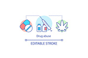Drug abuse concept icon