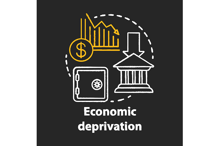 Economic deprivation chalk icon
