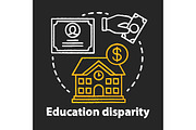 Education disparity chalk icon