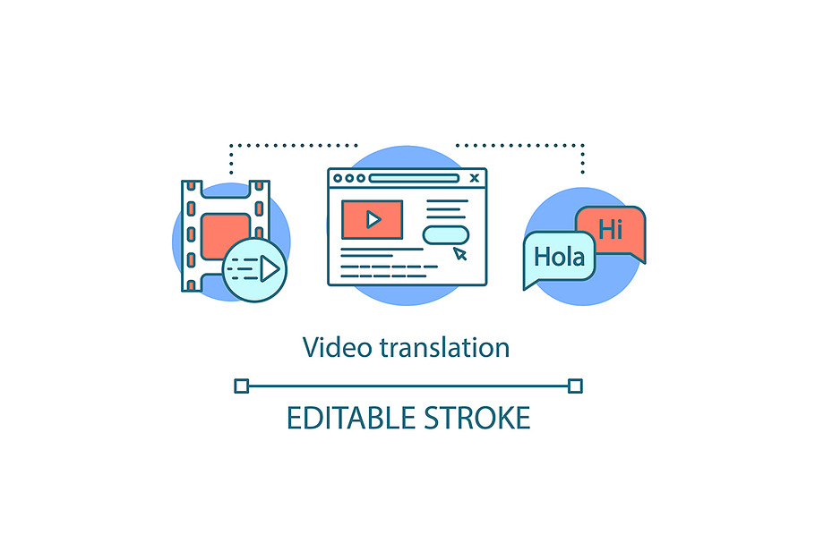Video translation concept icon in Icons - product preview 8