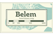 Belem Brazil City Map in Retro Style