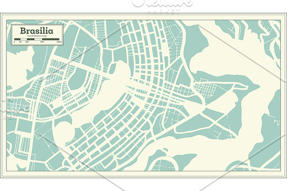 Brasilia Brazil City Map in Illustrations - product preview 1