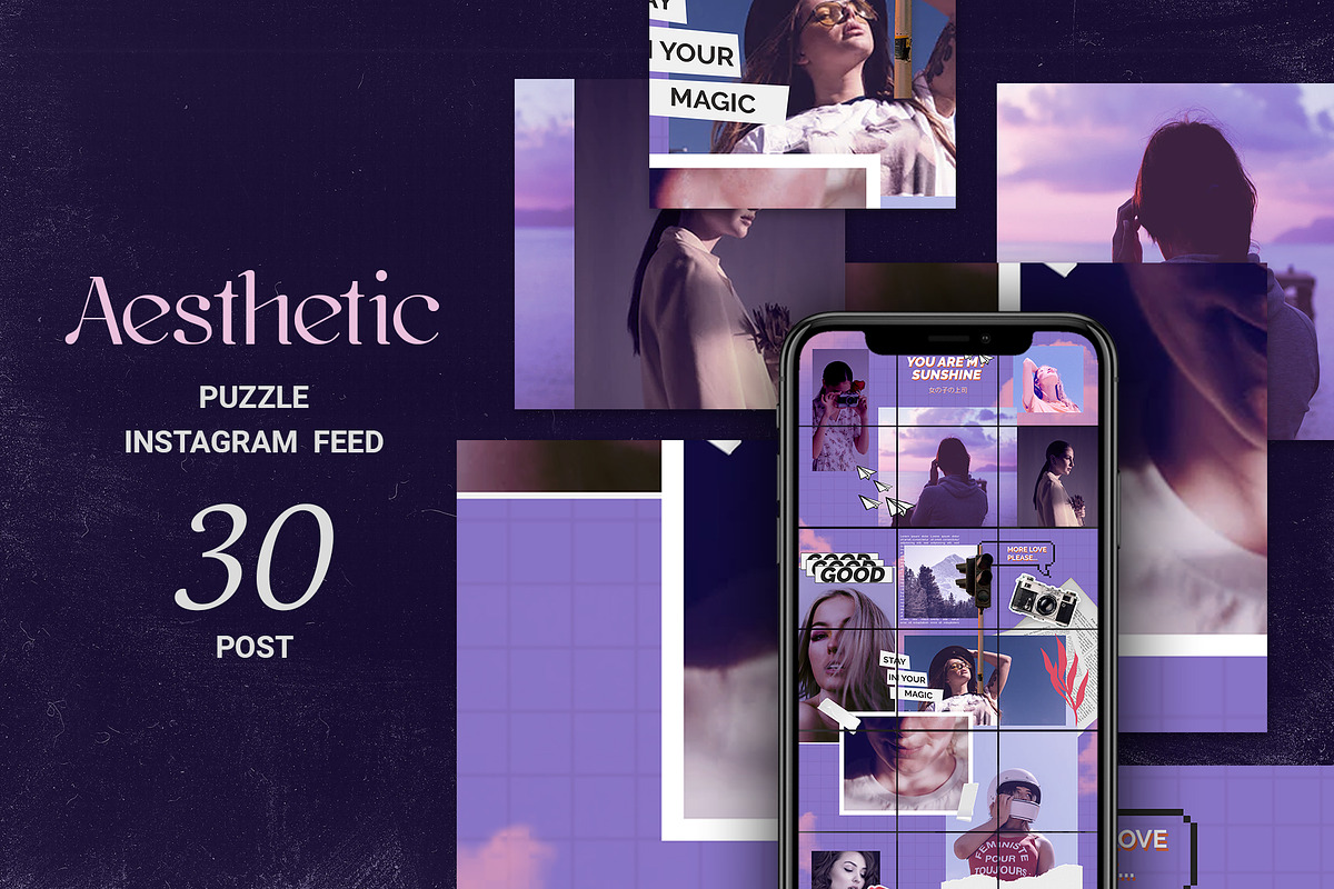 Aesthetic Puzzle Instagram Feed in Instagram Templates - product preview 8