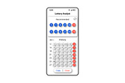 Lottery analyst smartphone interface
