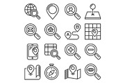 Find and Search Related Icons Set on
