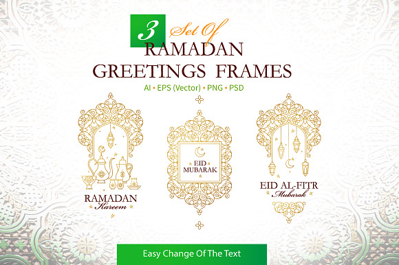 3. Set Of Ramadan Greetings Frames in Illustrations - product preview 3