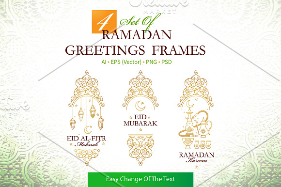 4. Set Of Ramadan Greetings Frames in Illustrations - product preview 3