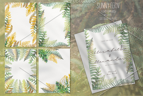 Sunny fern. Tropical forest. in Illustrations - product preview 9