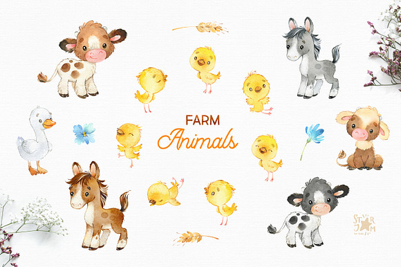 Cute Farm. Country Collection in Illustrations - product preview 1
