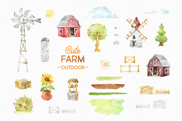 Cute Farm. Country Collection in Illustrations - product preview 5