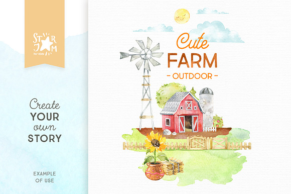 Cute Farm. Country Collection in Illustrations - product preview 6