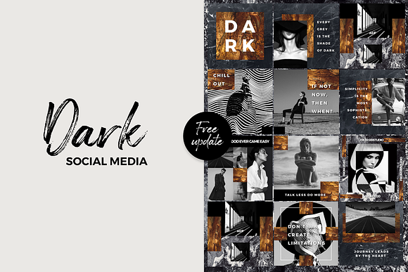 Dark Social Media Pack in Social Media Templates - product preview 1