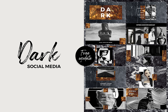 Dark Social Media Pack in Social Media Templates - product preview 2