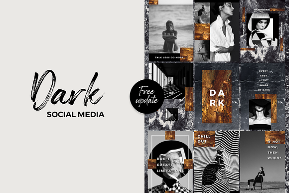 Dark Social Media Pack in Social Media Templates - product preview 6