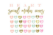 heart social media icons & buttons