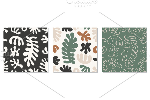 Trendy set of seamless pattern with