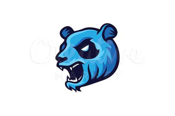 Blue Panda Mascot or Esport Logo