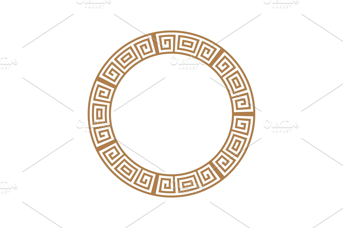 Greek key round frame. Greek border in Textures - product preview 8