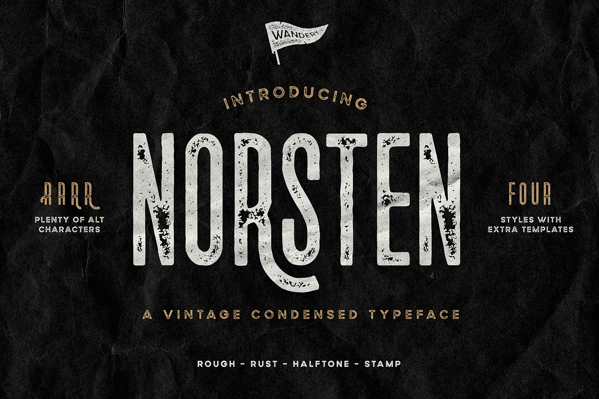 Norsten Vintage Condensed + Extras in Display Fonts - product preview 8