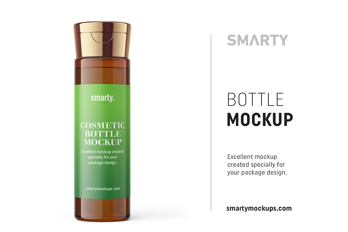 Cosmetic amber bottle mockup in Product Mockups - product preview 8