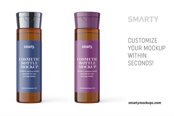 Cosmetic amber bottle mockup in Product Mockups - product preview 2