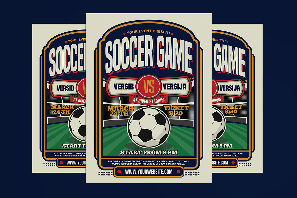 Soccer Game Sport Flyer in Flyer Templates - product preview 8