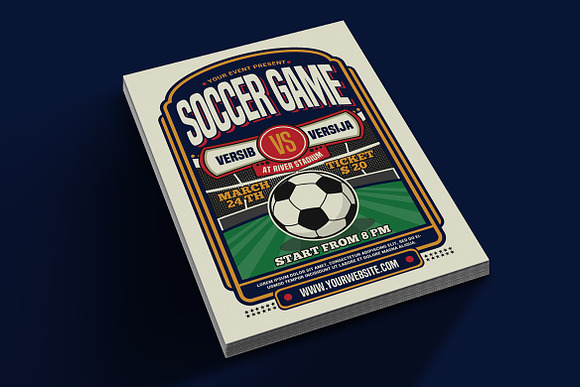 Soccer Game Sport Flyer in Flyer Templates - product preview 1