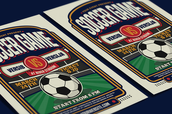 Soccer Game Sport Flyer in Flyer Templates - product preview 2