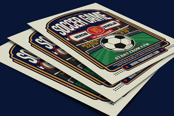 Soccer Game Sport Flyer in Flyer Templates - product preview 3