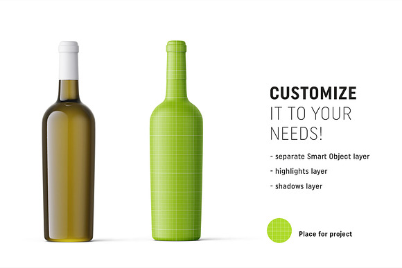 White wine mockup in Product Mockups - product preview 1