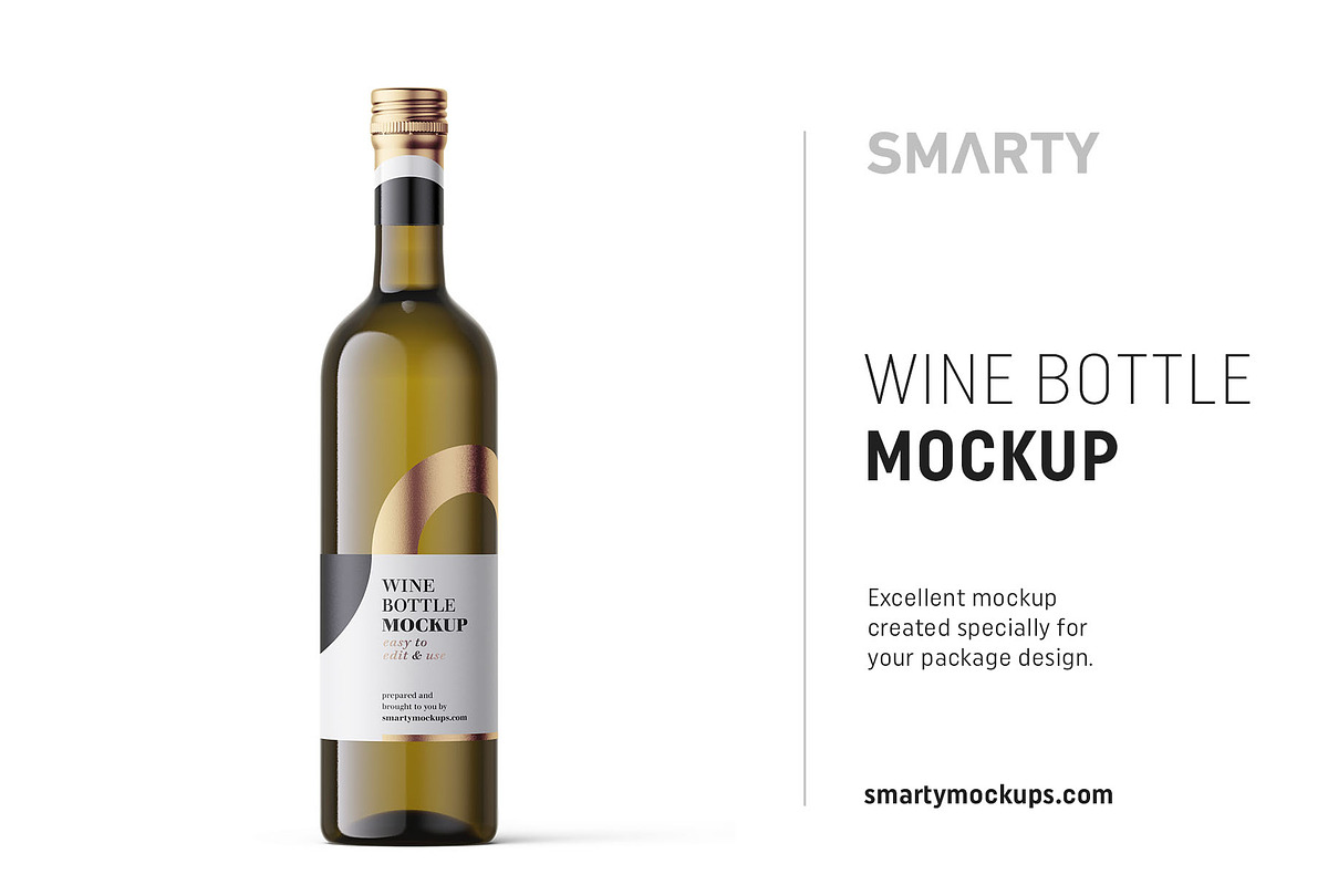 White wine mockup in Product Mockups - product preview 8