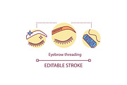 Eyebrow threading concept icon