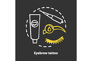 Eyebrow tattoo chalk concept icon