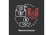 Casino welcome bonuses chalk icon