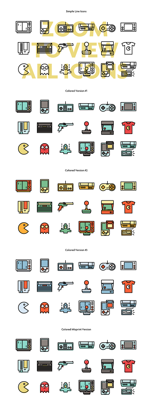 Retro Games Line Icons in Game Icons - product preview 1