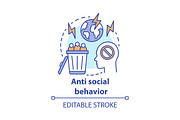 Anti social behavior concept icon