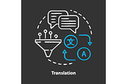 Translation chalk concept icon