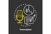 Transcription chalk concept icon