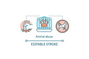 Animal abuse concept icon