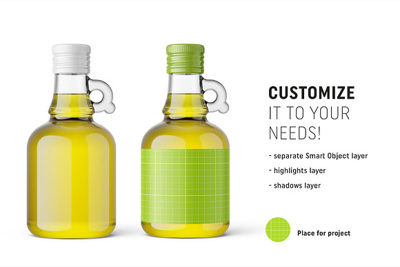 Olive oil bottle mockup in Product Mockups - product preview 1