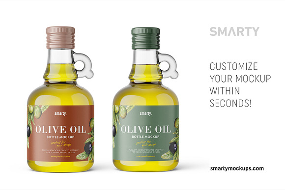Olive oil bottle mockup in Product Mockups - product preview 2
