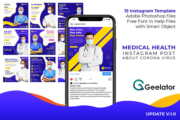 Medical Health Instagram Coronavirus in Instagram Templates - product preview 2