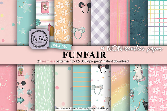 Carnival digital paper pack in Patterns - product preview 6