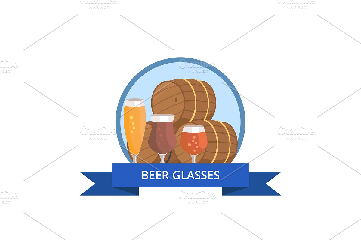 Beer Glass Logo Design Barrels and in Illustrations - product preview 8