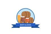 Beer Glass Logo Design Barrels and