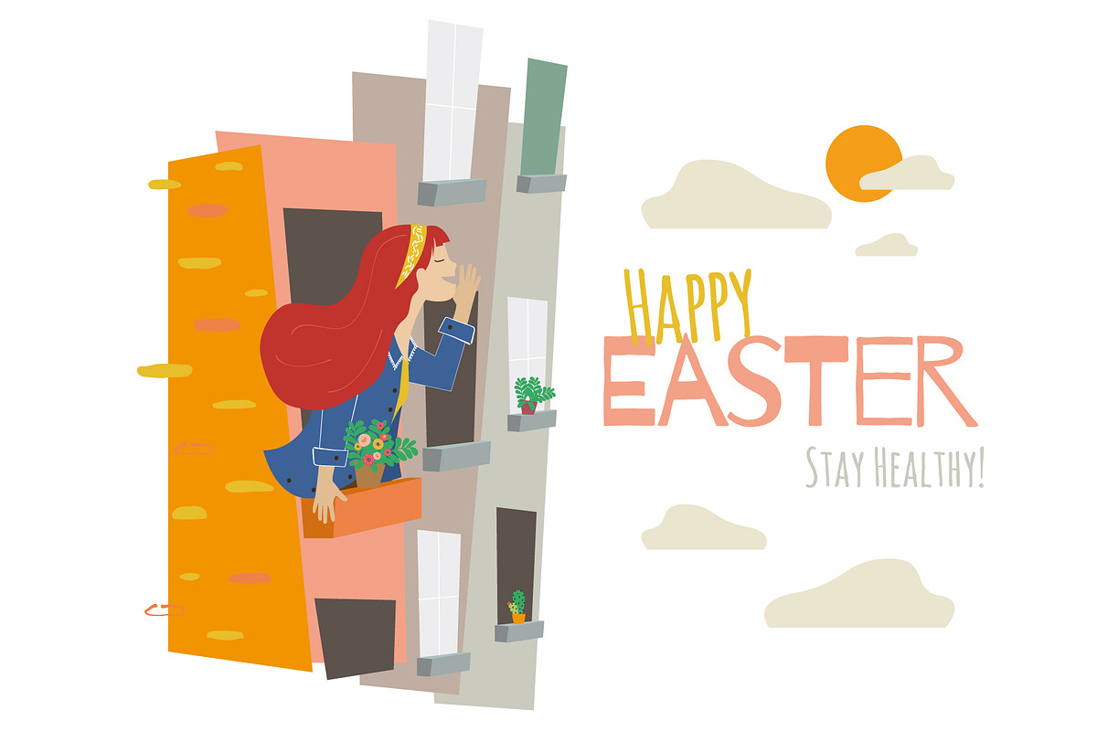 Happy Easter in Corona Times in Illustrations - product preview 8